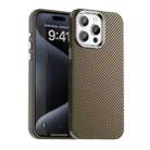 For iPhone 15 Pro Max Carbon Fiber Series IMD Phone Case(Brown) - 1