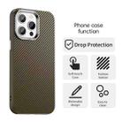 For iPhone 15 Pro Max Carbon Fiber Series IMD Phone Case(Brown) - 2