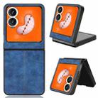 For Infinix Zero Flip Cow Pattern Sewing Back Cover Phone Case(Blue) - 1