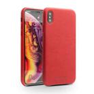 For iPhone X / XS QIALINO Shockproof Cowhide Leather Protective Case(Red) - 1