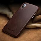 For iPhone X / XS QIALINO Shockproof Cowhide Leather Protective Case(Coffee) - 2