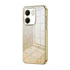 For OPPO A5x 5G Global Gradient Glitter Powder Electroplated Phone Case(Gold) - 1
