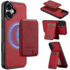 For iPhone 16 Plus LC.IMEEKE L3 Series Detachable RFID Card Bag Magsafe Phone Case(Red) - 1