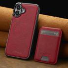 For iPhone 16 Plus LC.IMEEKE L3 Series Detachable RFID Card Bag Magsafe Phone Case(Red) - 2