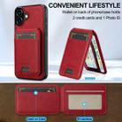 For iPhone 16 Plus LC.IMEEKE L3 Series Detachable RFID Card Bag Magsafe Phone Case(Red) - 3