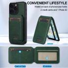 For iPhone 15 Pro Max LC.IMEEKE L3 Series Detachable RFID Card Bag Magsafe Phone Case(Green) - 3