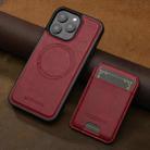 For iPhone 15 Pro Max LC.IMEEKE L3 Series Detachable RFID Card Bag Magsafe Phone Case(Red) - 2