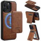 For iPhone 15 Pro LC.IMEEKE L3 Series Detachable RFID Card Bag Magsafe Phone Case(Brown) - 1