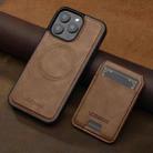 For iPhone 15 Pro LC.IMEEKE L3 Series Detachable RFID Card Bag Magsafe Phone Case(Brown) - 2