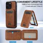 For iPhone 15 Pro LC.IMEEKE L3 Series Detachable RFID Card Bag Magsafe Phone Case(Brown) - 3