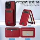 For iPhone 15 Pro LC.IMEEKE L3 Series Detachable RFID Card Bag Magsafe Phone Case(Red) - 3