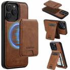 For iPhone 14 Pro Max LC.IMEEKE L3 Series Detachable RFID Card Bag Magsafe Phone Case(Brown) - 1