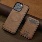 For iPhone 14 Pro Max LC.IMEEKE L3 Series Detachable RFID Card Bag Magsafe Phone Case(Brown) - 2