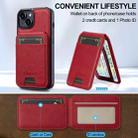 For iPhone 15 LC.IMEEKE L3 Series Detachable RFID Card Bag Magsafe Phone Case(Red) - 3