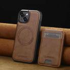 For iPhone 15 Plus / 14 Plus LC.IMEEKE L3 Series Detachable RFID Card Bag Magsafe Phone Case(Brown) - 2