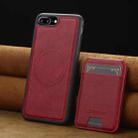For iPhone SE 2022 / 2020 LC.IMEEKE L3 Series Detachable RFID Card Bag Magsafe Phone Case(Red) - 2