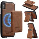 For iPhone XS / X LC.IMEEKE L3 Series Detachable RFID Card Bag Magsafe Phone Case(Brown) - 1