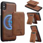 For iPhone XS Max LC.IMEEKE L3 Series Detachable RFID Card Bag Magsafe Phone Case(Brown) - 1