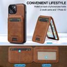For iPhone 13 mini LC.IMEEKE L3 Series Detachable RFID Card Bag Magsafe Phone Case(Brown) - 3