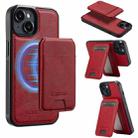 For iPhone 13 mini LC.IMEEKE L3 Series Detachable RFID Card Bag Magsafe Phone Case(Red) - 1