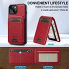 For iPhone 13 mini LC.IMEEKE L3 Series Detachable RFID Card Bag Magsafe Phone Case(Red) - 3