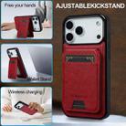 For iPhone 17 Pro LC.IMEEKE L3 Series Detachable RFID Card Bag Magsafe Phone Case(Red) - 3