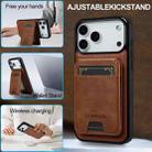 For iPhone 17 Pro Max LC.IMEEKE L3 Series Detachable RFID Card Bag Magsafe Phone Case(Brown) - 3