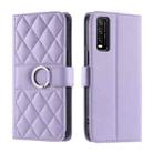 For vivo Y20G / Y12a / iQOO U1x Ring Buckle Rhombic Leather Phone Case(Purple) - 1