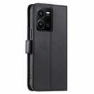 For vivo Y35 4G / Y22s 4G / Y77E 5G Ring Buckle Rhombic Leather Phone Case(Black) - 3