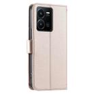 For vivo Y35 4G / Y22s 4G / Y77E 5G Ring Buckle Rhombic Leather Phone Case(Rose Gold) - 3