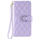 For vivo Y35 4G / Y22s 4G / Y77E 5G Ring Buckle Rhombic Leather Phone Case(Purple) - 2