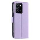 For vivo Y35 4G / Y22s 4G / Y77E 5G Ring Buckle Rhombic Leather Phone Case(Purple) - 3