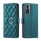For vivo Y55s 2023 5G / Y75 5G Ring Buckle Rhombic Leather Phone Case(Green) - 1