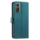 For vivo Y55s 2023 5G / Y75 5G Ring Buckle Rhombic Leather Phone Case(Green) - 3