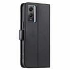 For vivo Y55s 2023 5G / Y75 5G Ring Buckle Rhombic Leather Phone Case(Black) - 3