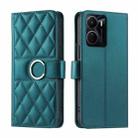 For vivo Y16 4G / Y56 5G / Y02s 4G Ring Buckle Rhombic Leather Phone Case(Green) - 1