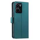 For vivo Y16 4G / Y56 5G / Y02s 4G Ring Buckle Rhombic Leather Phone Case(Green) - 3