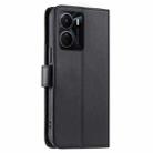 For vivo Y16 4G / Y56 5G / Y02s 4G Ring Buckle Rhombic Leather Phone Case(Black) - 3