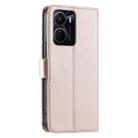 For vivo Y16 4G / Y56 5G / Y02s 4G Ring Buckle Rhombic Leather Phone Case(Rose Gold) - 3