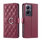 For vivo Y78 5G Global / V29 Lite  Ring Buckle Rhombic Leather Phone Case(Red) - 1