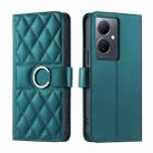 For vivo Y78 5G Global / V29 Lite  Ring Buckle Rhombic Leather Phone Case(Green) - 1