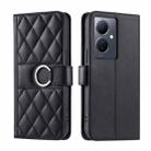 For vivo Y78 5G Global / V29 Lite  Ring Buckle Rhombic Leather Phone Case(Black) - 1