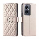 For vivo Y78 5G Global / V29 Lite  Ring Buckle Rhombic Leather Phone Case(Rose Gold) - 1