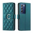 For vivo Y200E 5G Global / Y100 5G IDN Ring Buckle Rhombic Leather Phone Case(Green) - 1