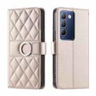 For vivo Y200E 5G Global / Y100 5G IDN Ring Buckle Rhombic Leather Phone Case(Rose Gold) - 1