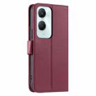 For vivo Y18 4G Global / IND / Y03 4G Ring Buckle Rhombic Leather Phone Case(Red) - 3