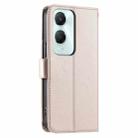 For vivo Y18 4G Global / IND / Y03 4G Ring Buckle Rhombic Leather Phone Case(Rose Gold) - 3