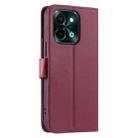 For vivo Y28 4G Global Ring Buckle Rhombic Leather Phone Case(Red) - 3