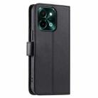 For vivo Y28 4G Global Ring Buckle Rhombic Leather Phone Case(Black) - 3