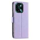For vivo Y28 4G Global Ring Buckle Rhombic Leather Phone Case(Purple) - 3